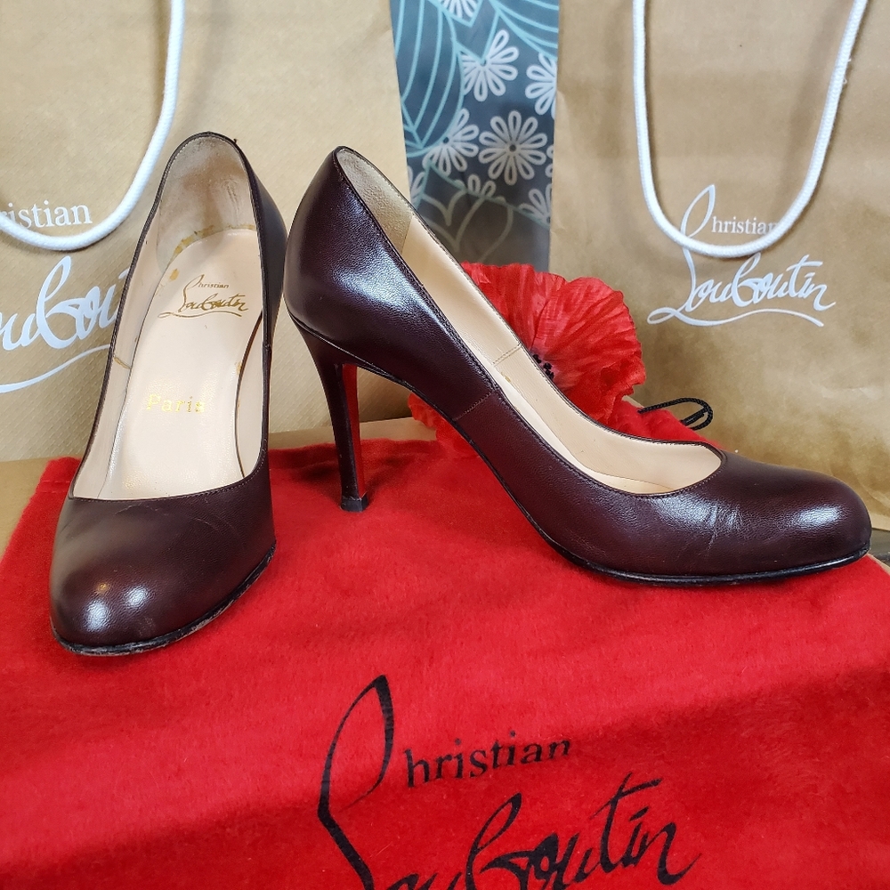 Louboutin Fifille Brownish/Burgundy pumps